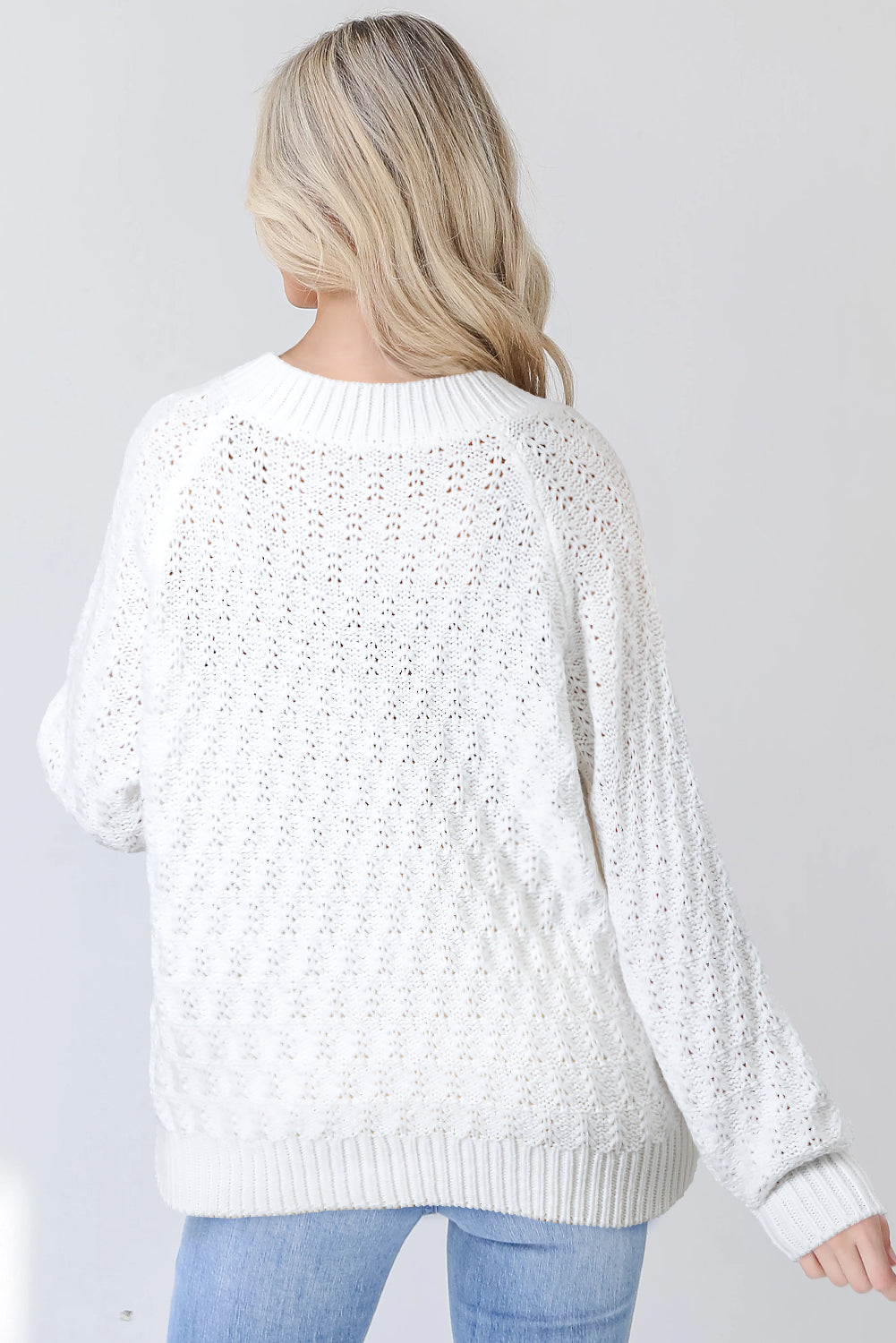 white loose sweater