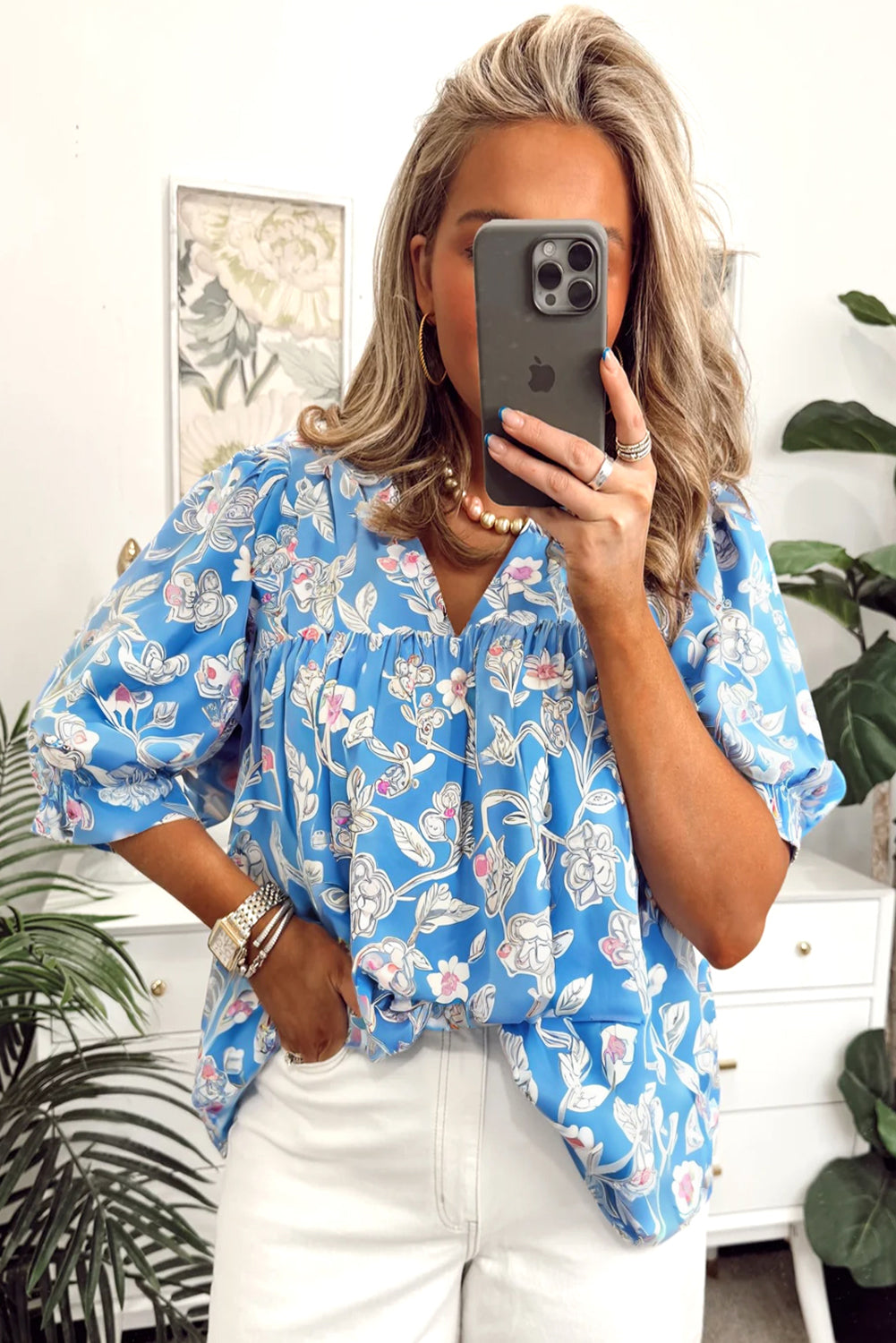 floral print blouse