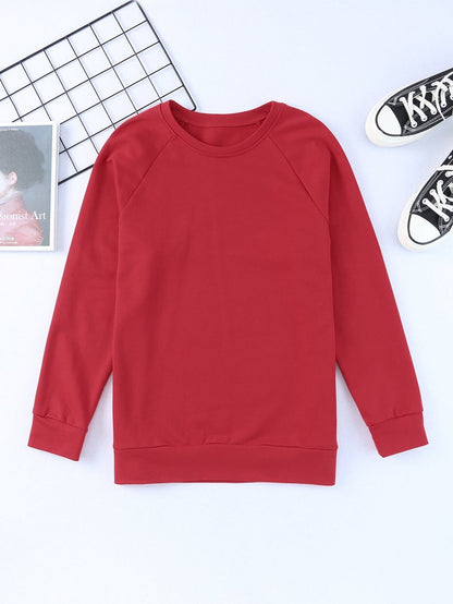 Fiery Red Classic Raglan Sleeve Sweatshirt