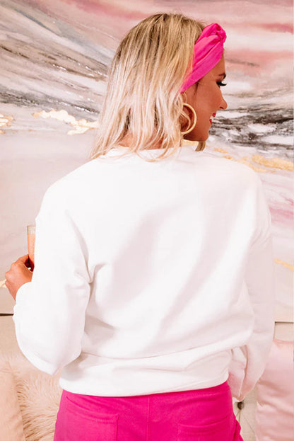 white graphic sweatshirt