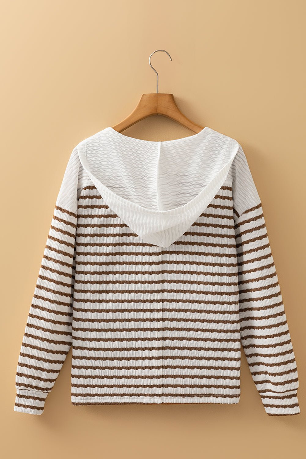 stripe hooded top