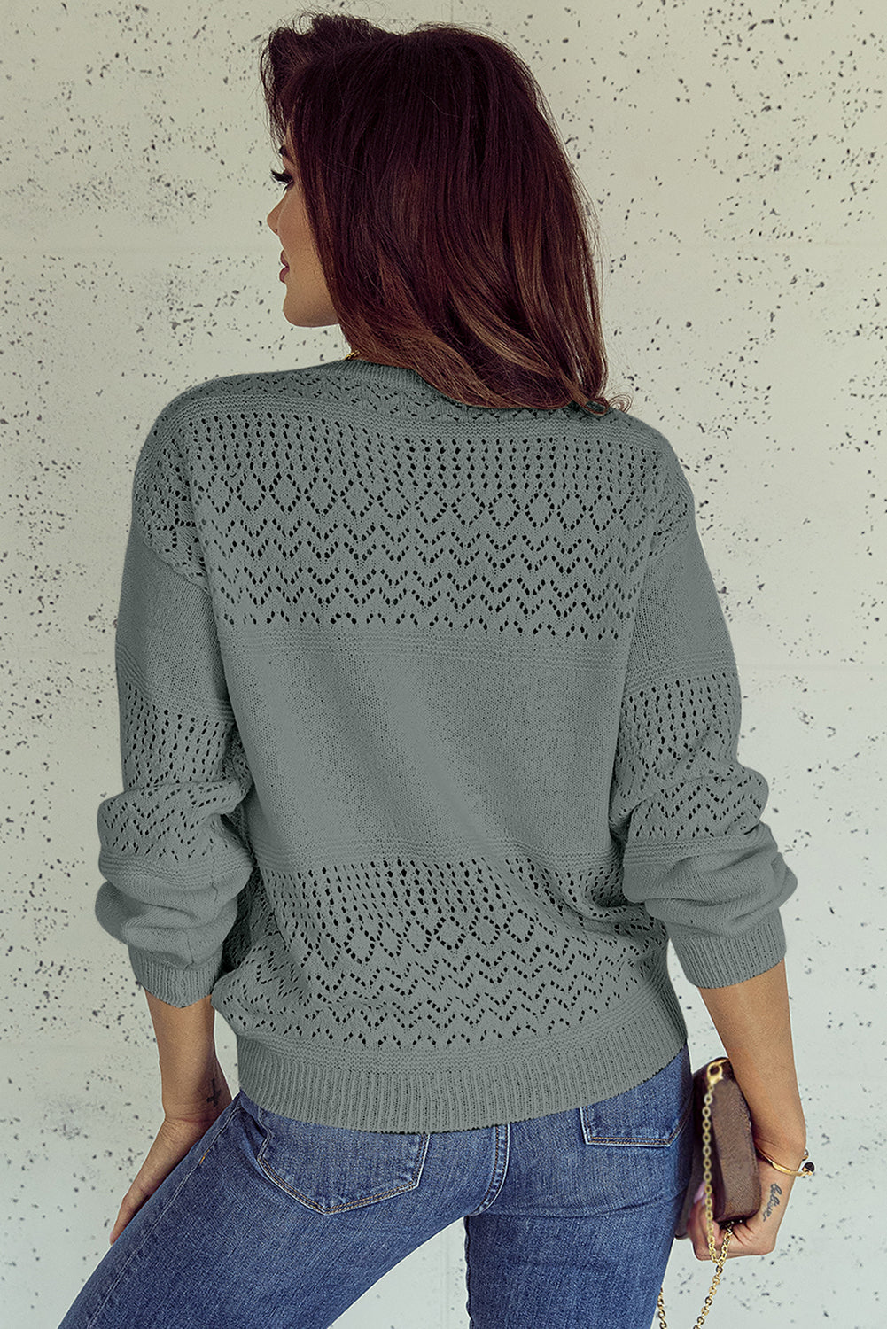 v neck drop shoulder sweater