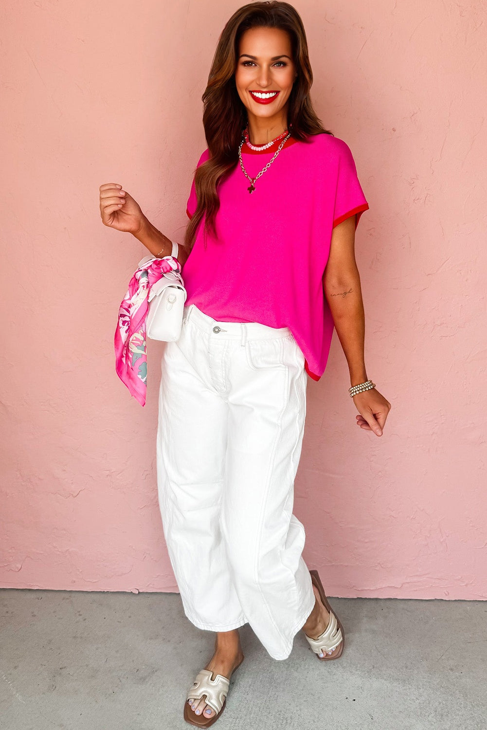 short sleeve loose sweater