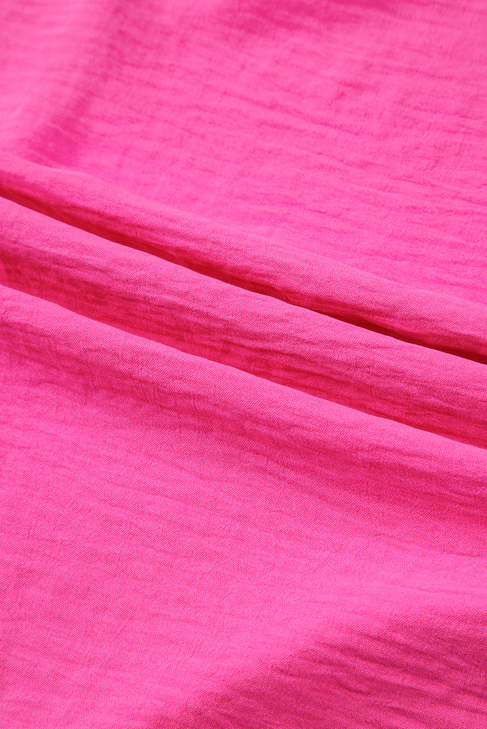 Red Rose Crinkled V-Neck Plus Size Top with Short Sleeves