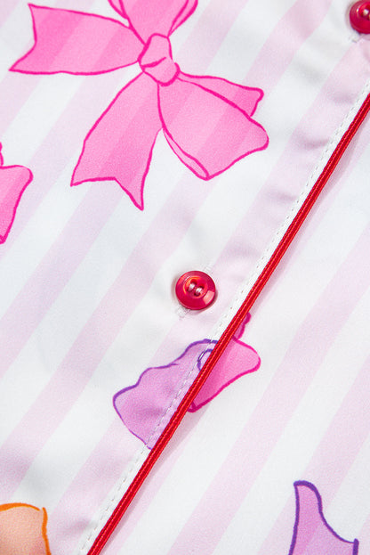 bow print pajama set