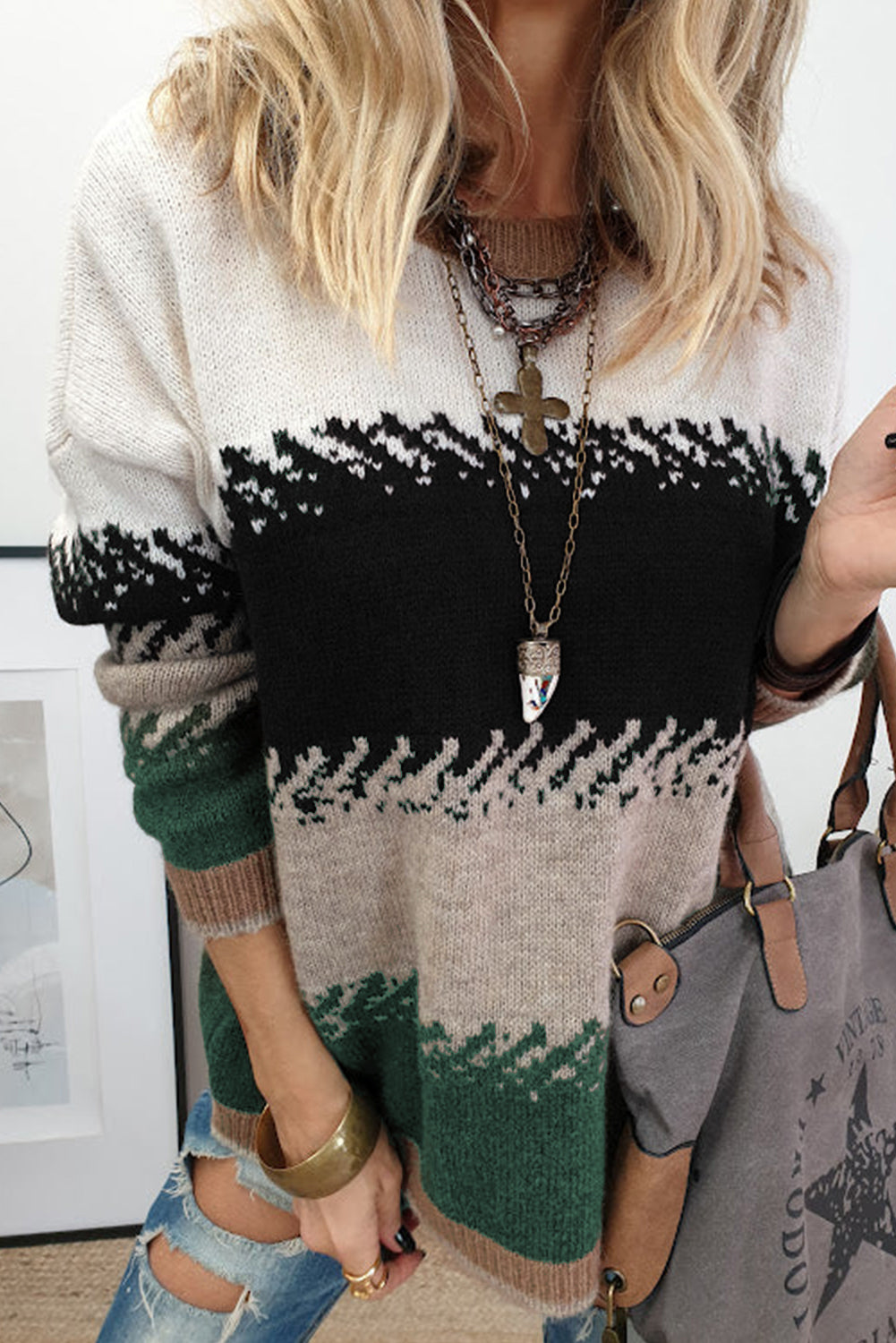 color block sweater