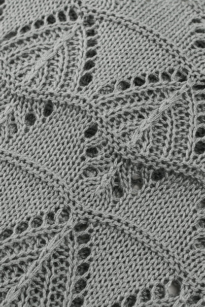 gray crochet cardigan