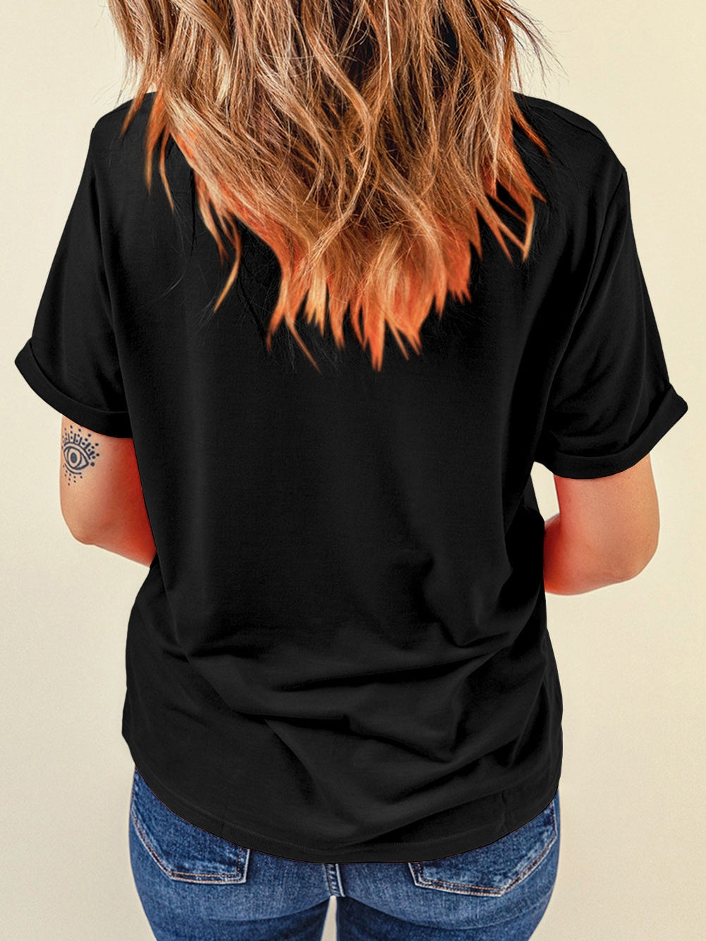 Baseball Print Black Bow Detail T-Shirt