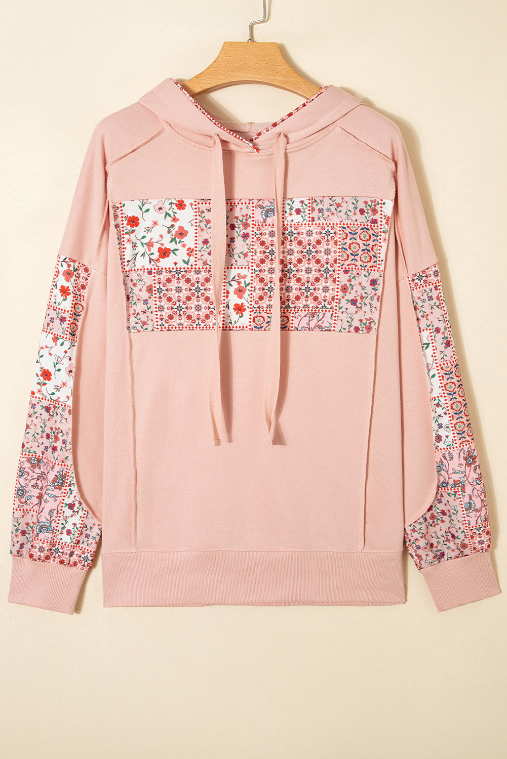 floral patchwork hoodie