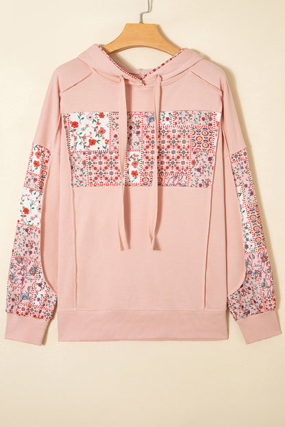 floral patchwork hoodie