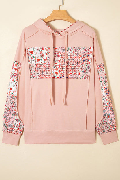floral patchwork hoodie