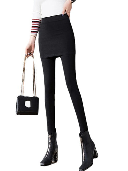 Women's Leggings Cotton Plain Light Gray Dark-Gray Fashion High Waist Full Length Outdoor Street Fall Winter