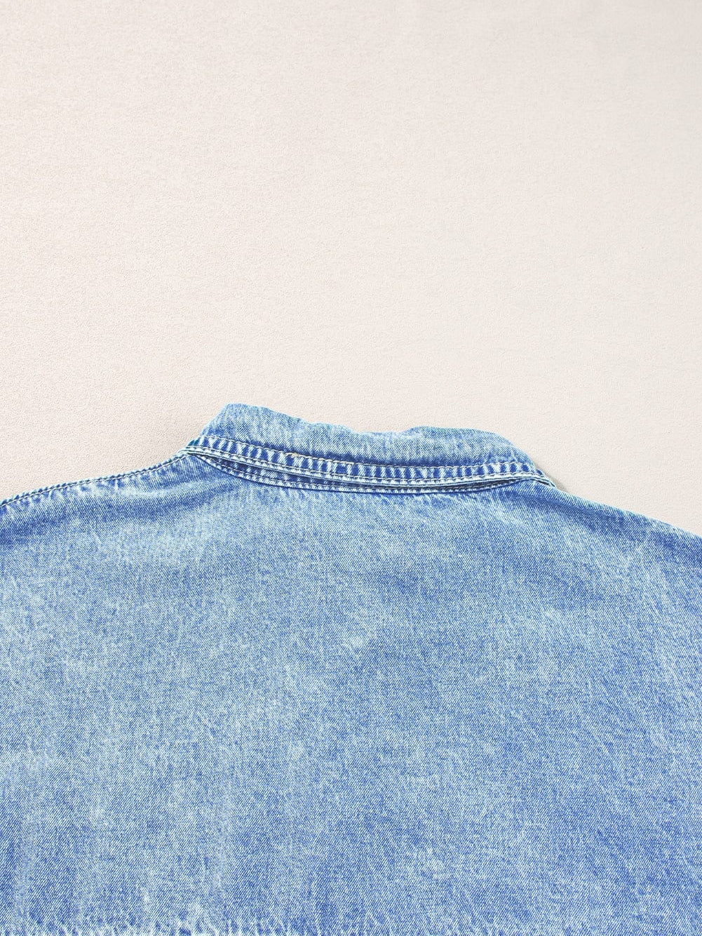 Chambray Denim Midi Dress in Light Blue