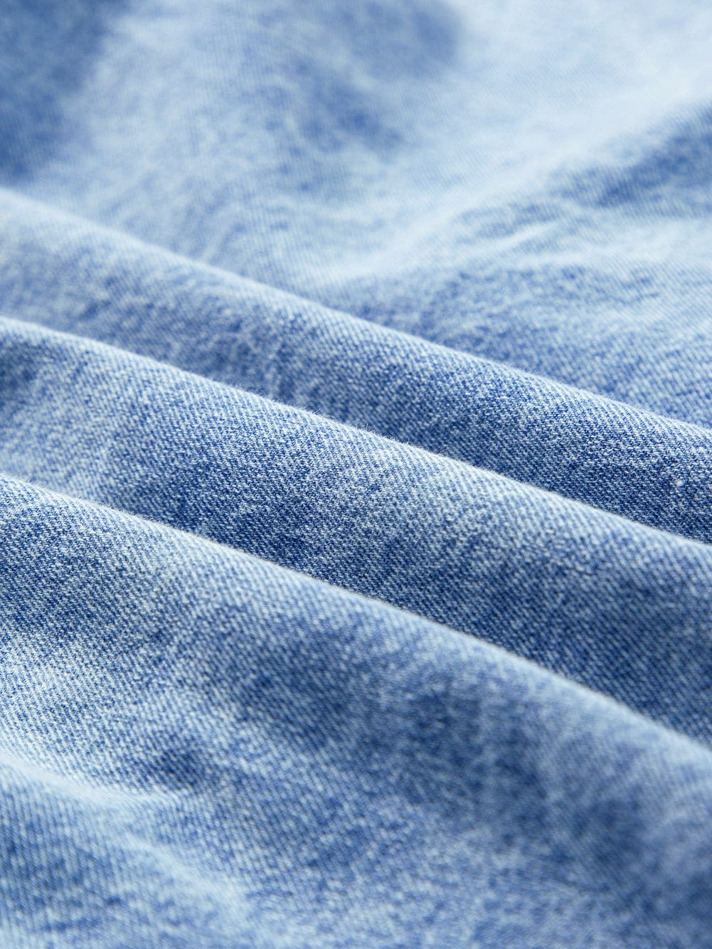 Chambray Denim Midi Dress in Light Blue