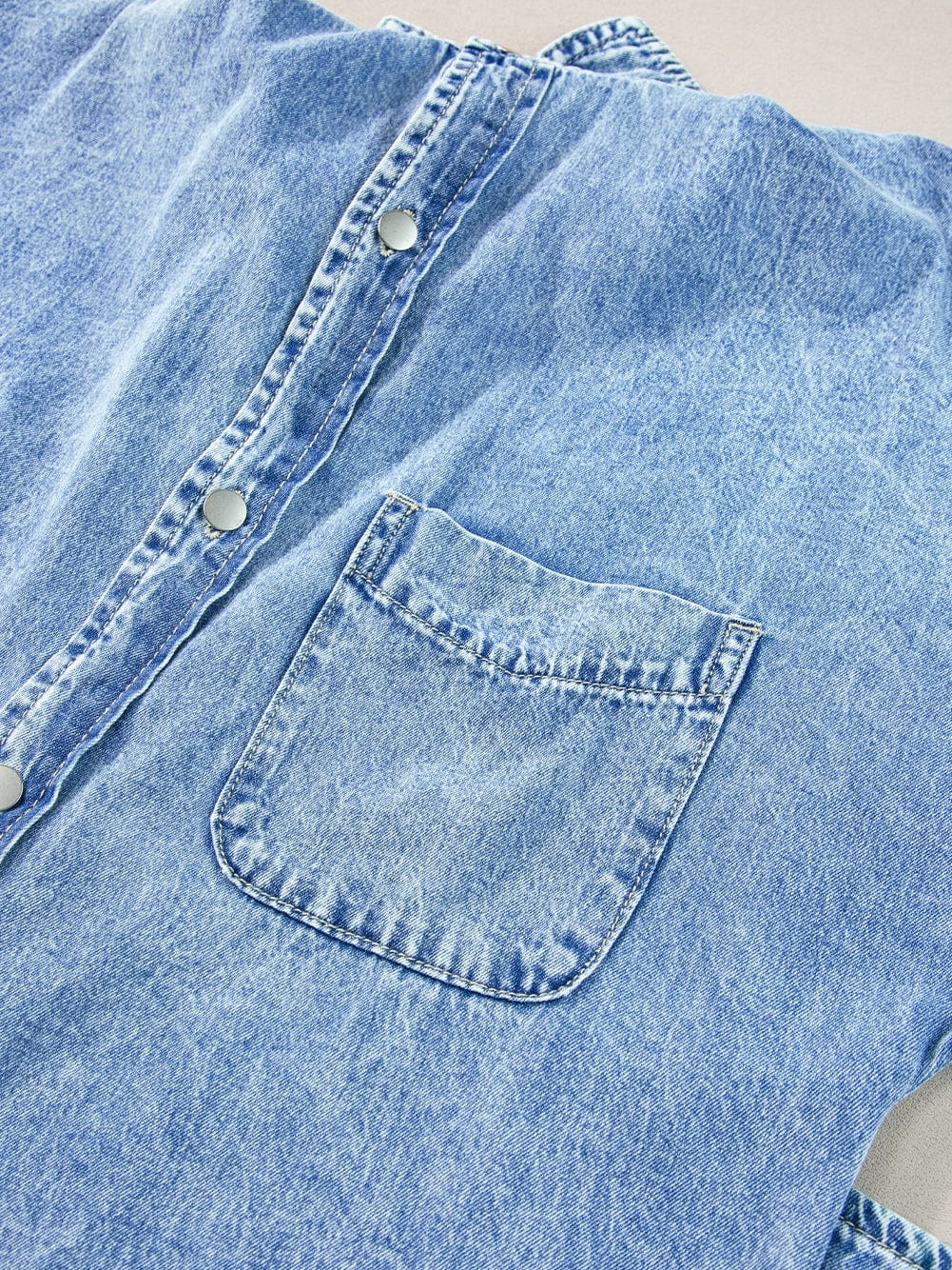 Chambray Denim Midi Dress in Light Blue