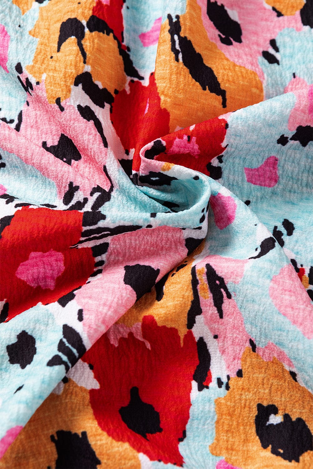 Charming Floral High Neck Frilled Blouse with Button Back