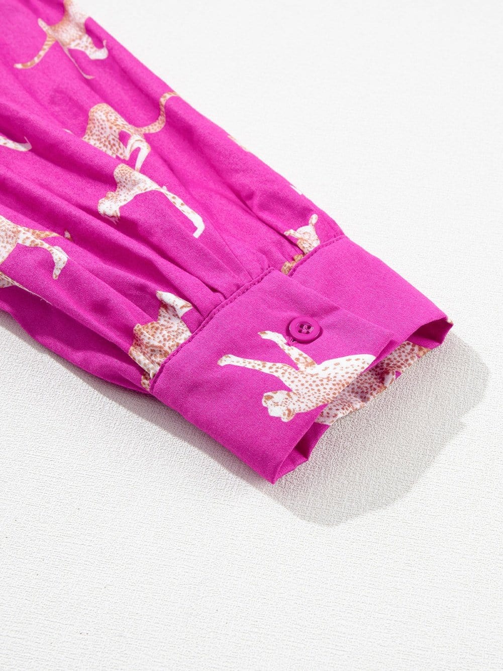 Cheetah Print Rose Drawstring Tunic Dress