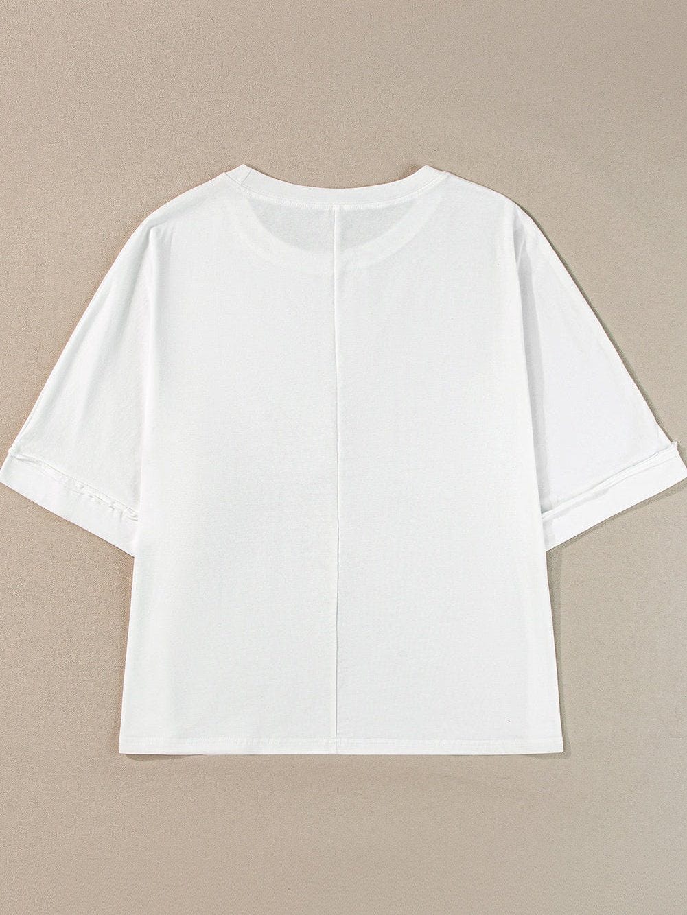 Chenille Mama Patched White Crew Neck T-Shirt