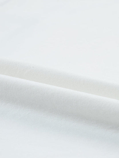 Chenille Mama Patched White Crew Neck T-Shirt