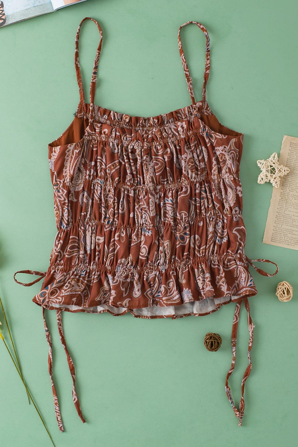 Chestnut Paisley Bohemian Tank Top