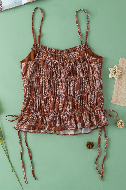 Chestnut Paisley Bohemian Tank Top