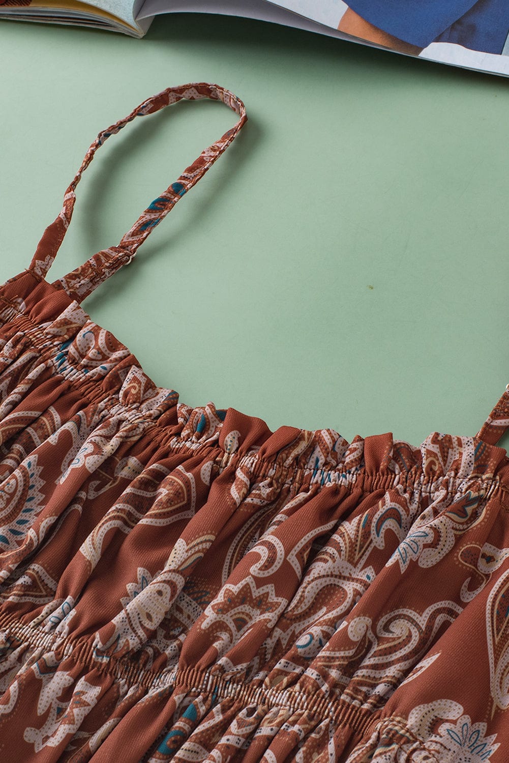 Chestnut Paisley Bohemian Tank Top