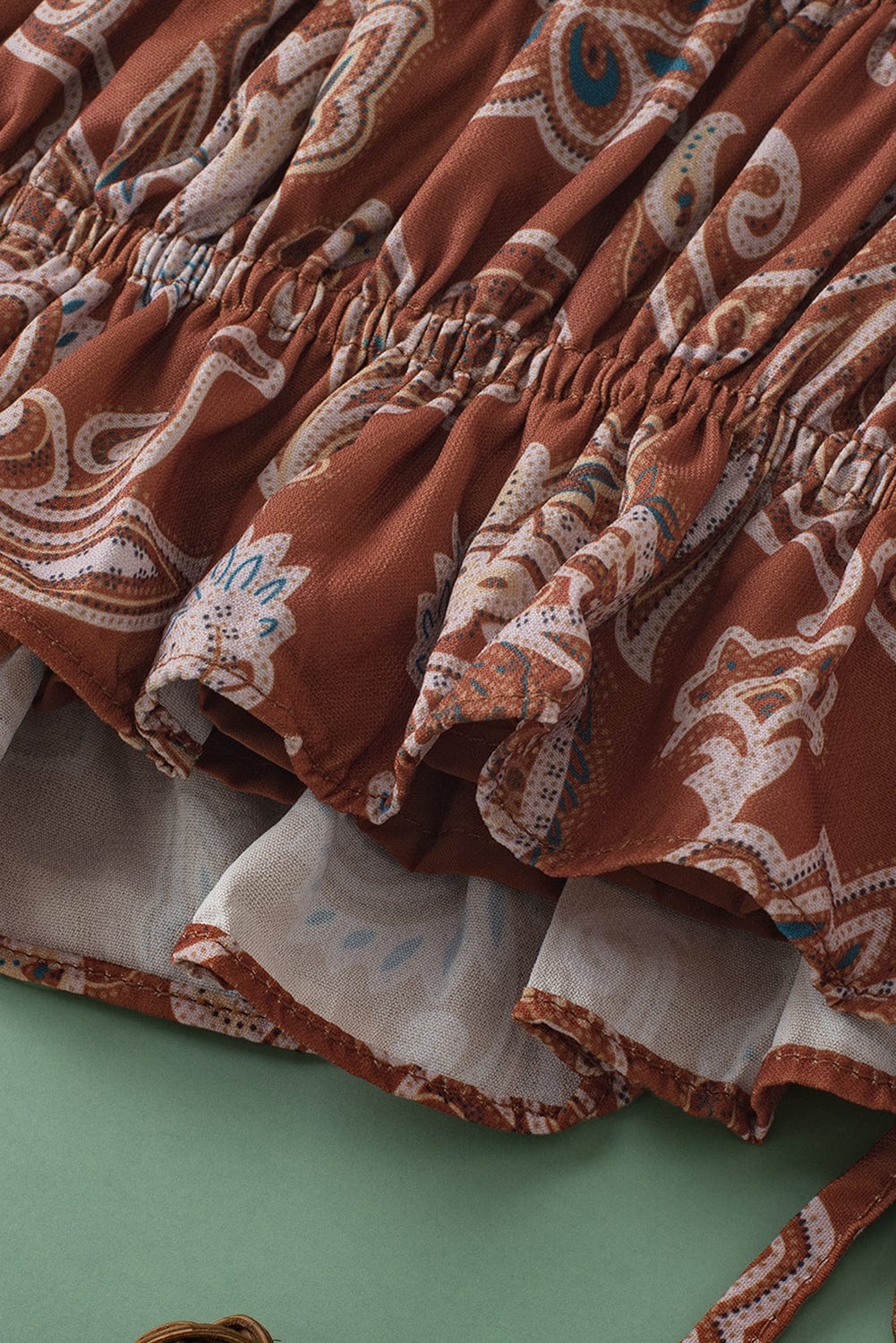 Chestnut Paisley Bohemian Tank Top