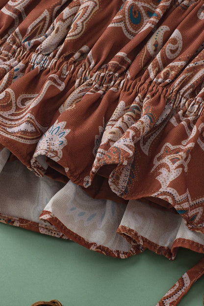 Chestnut Paisley Bohemian Tank Top