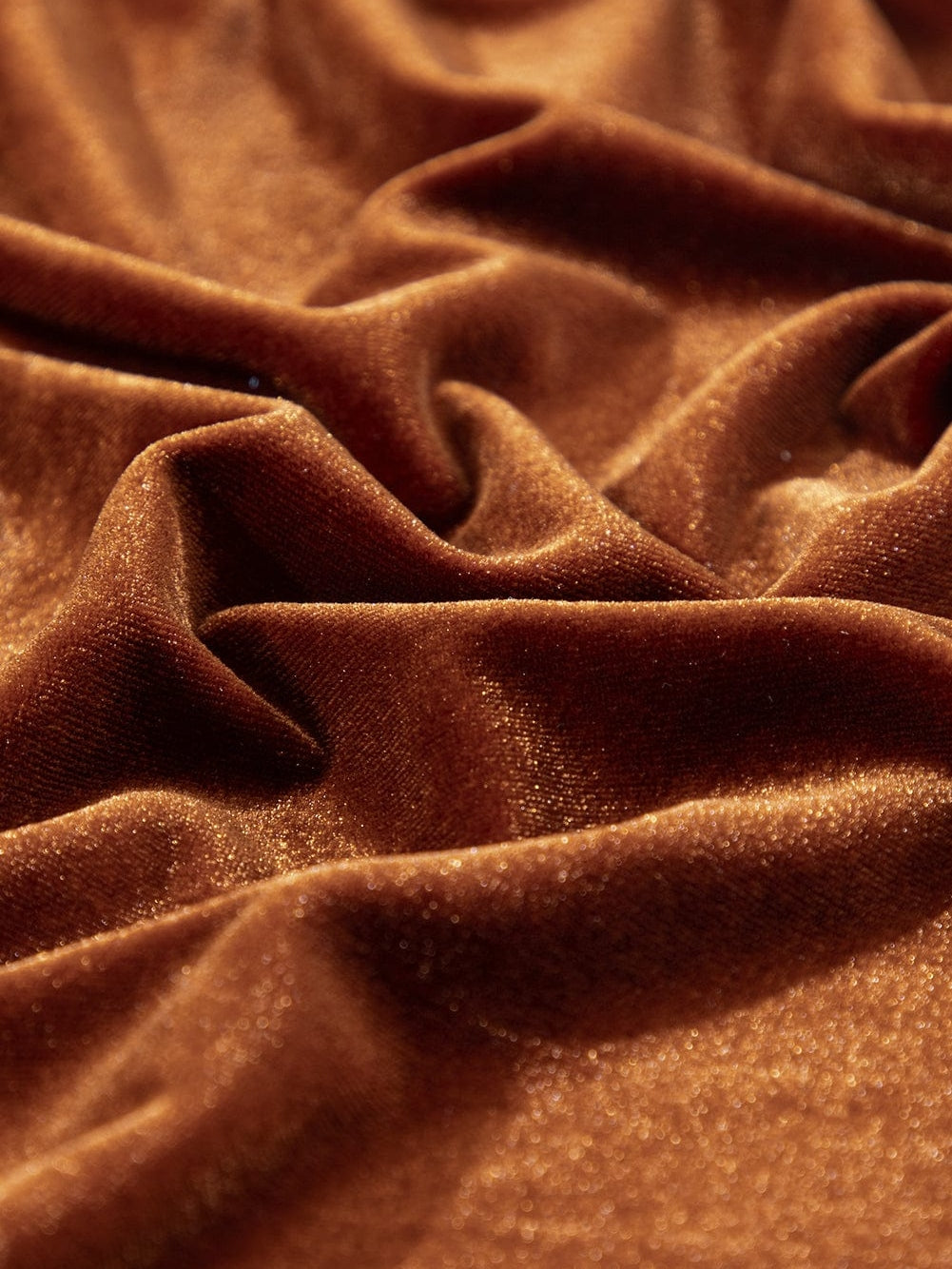 Chestnut Velour Ruffled Neck Gigot Sleeve Swing Frock