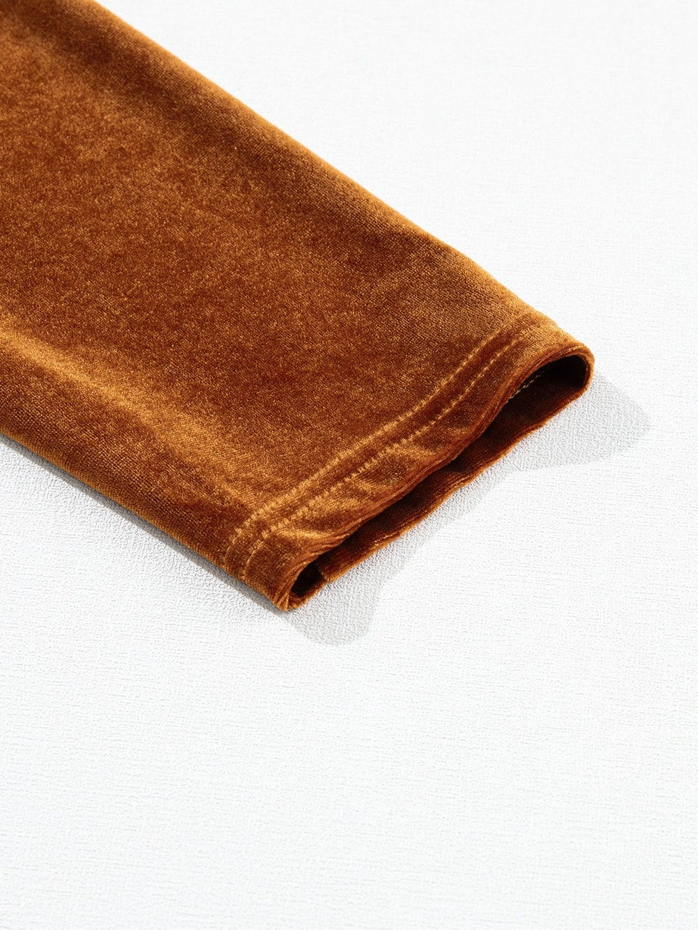 Chestnut Velour Ruffled Neck Gigot Sleeve Swing Frock