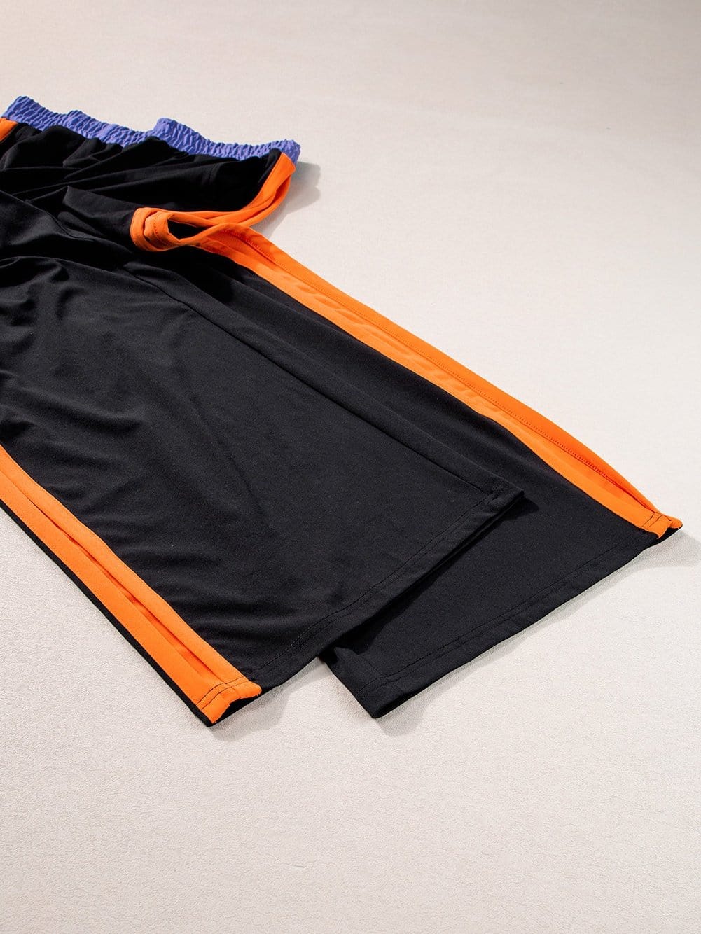 Chic Black Color Block Two-Piece Set