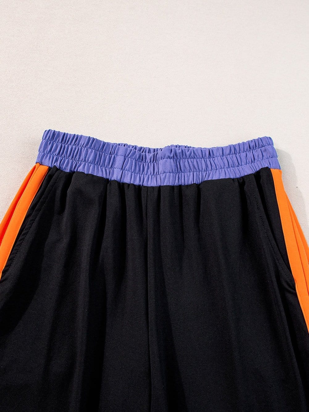 Chic Black Color Block Two-Piece Set