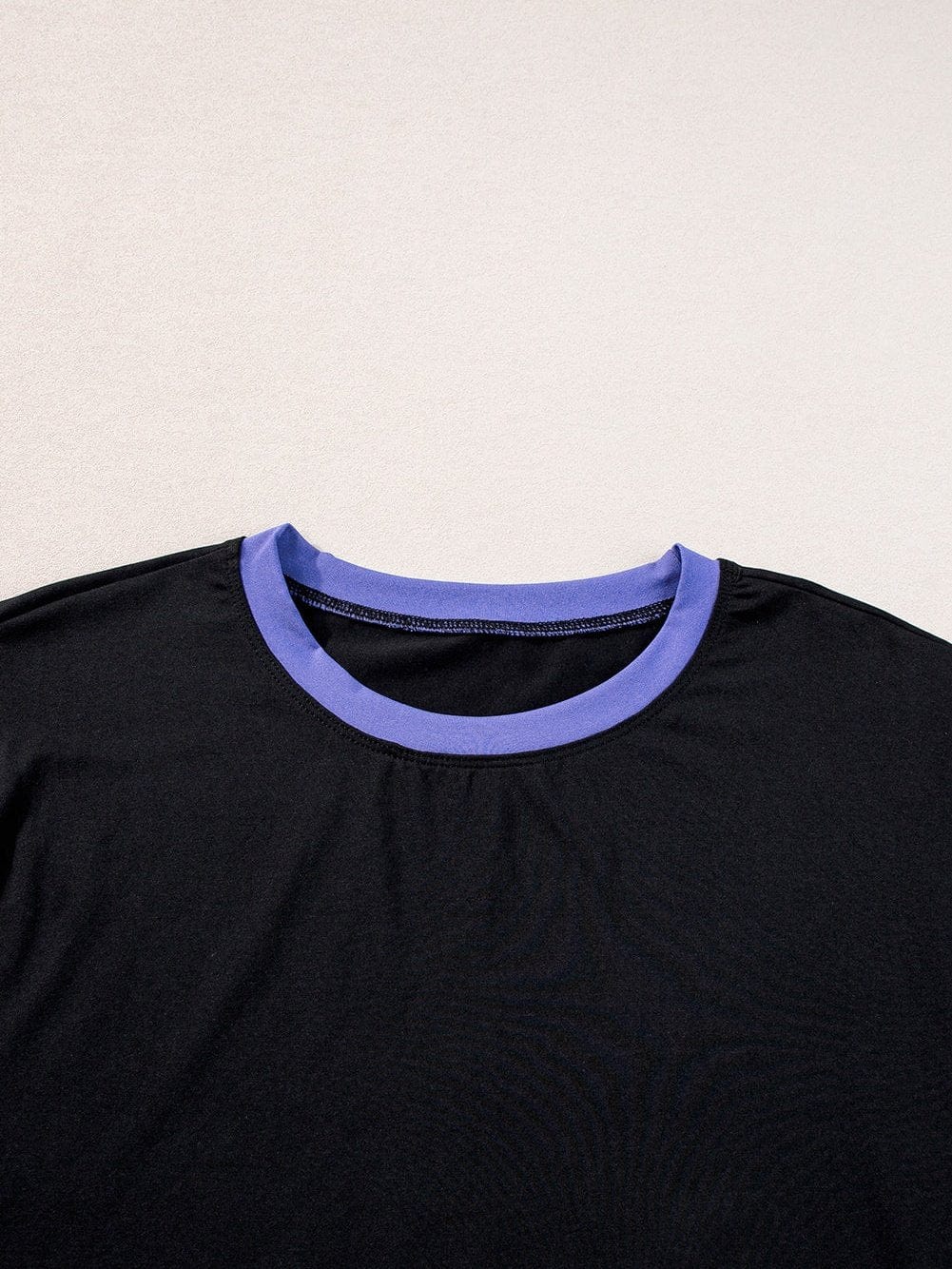 Chic Black Color Block Two-Piece Set