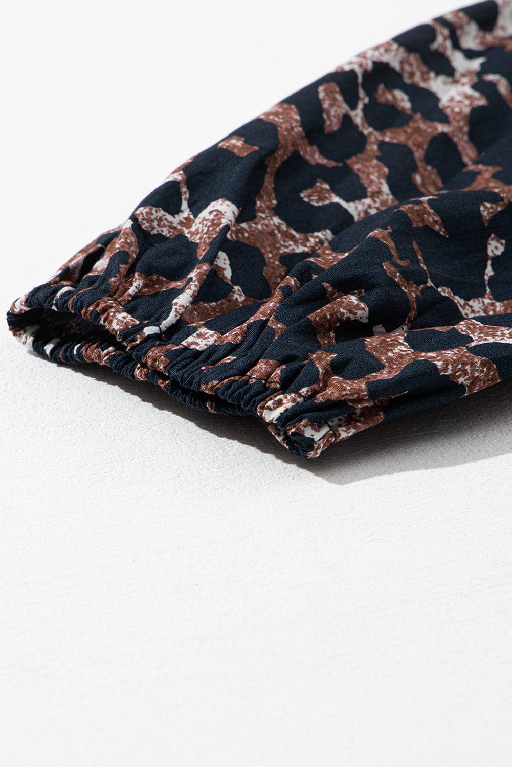 Chic Black Leopard Print Puff Sleeve Shirt Dress