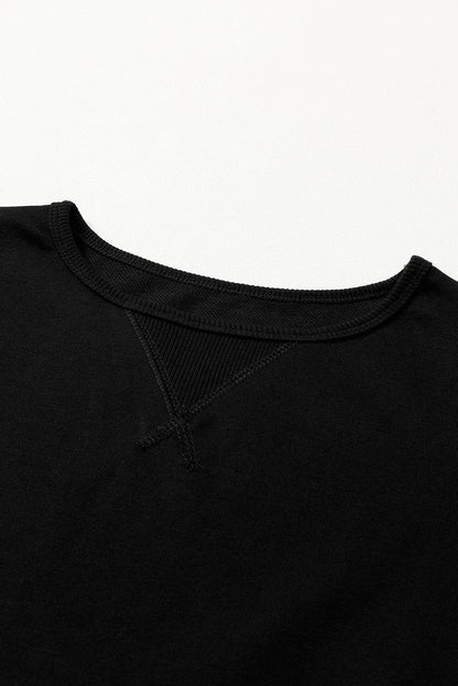 Chic Black Puff Sleeve Mini Dress with Ruffle Hem