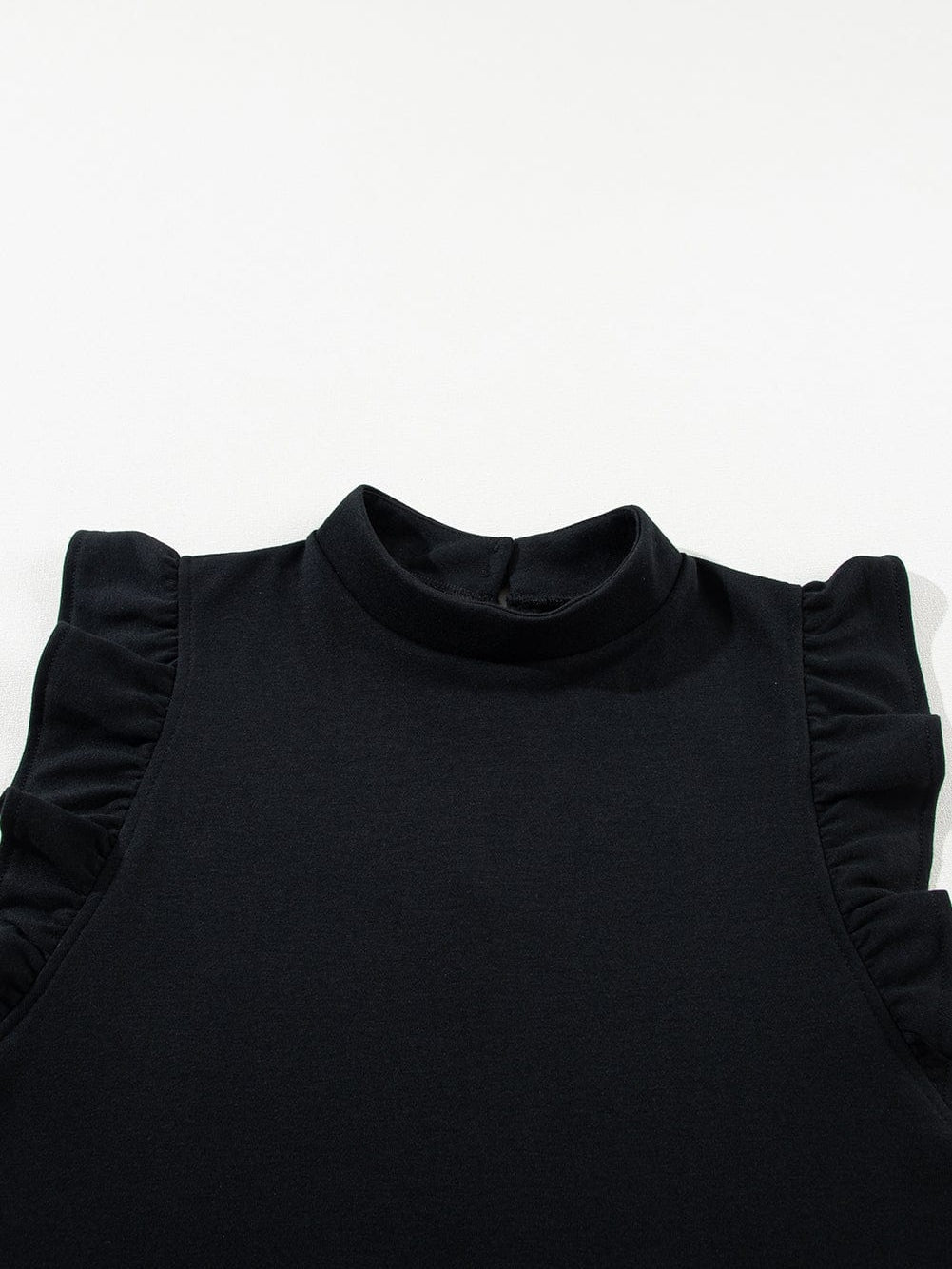 Chic Black Ruffle Sleeve Mini Shift Dress