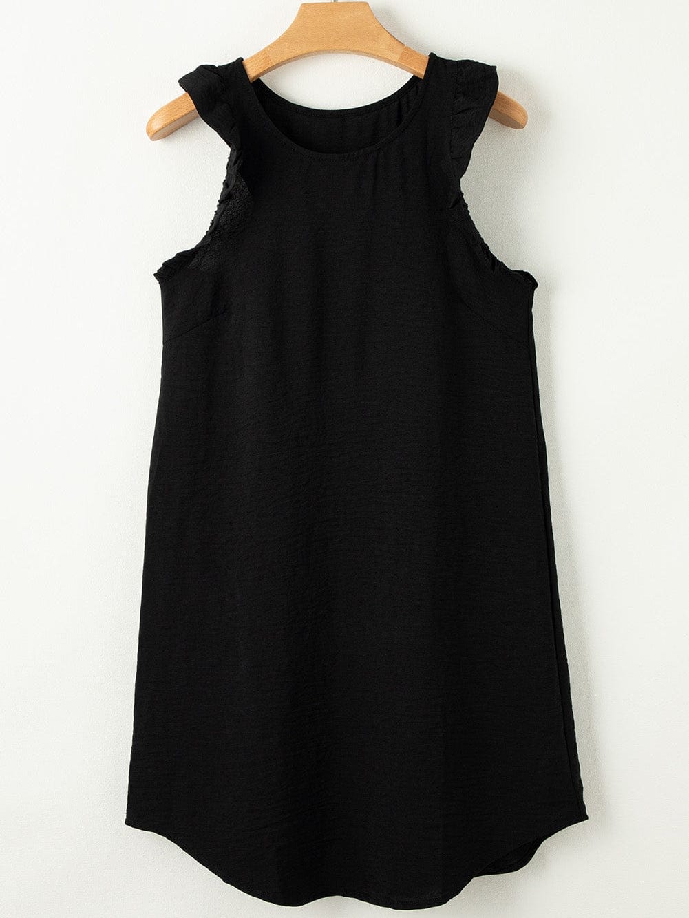 Chic Black Ruffled Sleeveless Mini Dress with Southern Belle Style