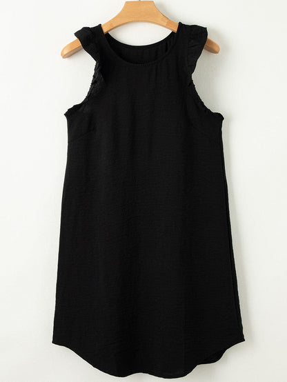 Chic Black Ruffled Sleeveless Mini Dress with Southern Belle Style