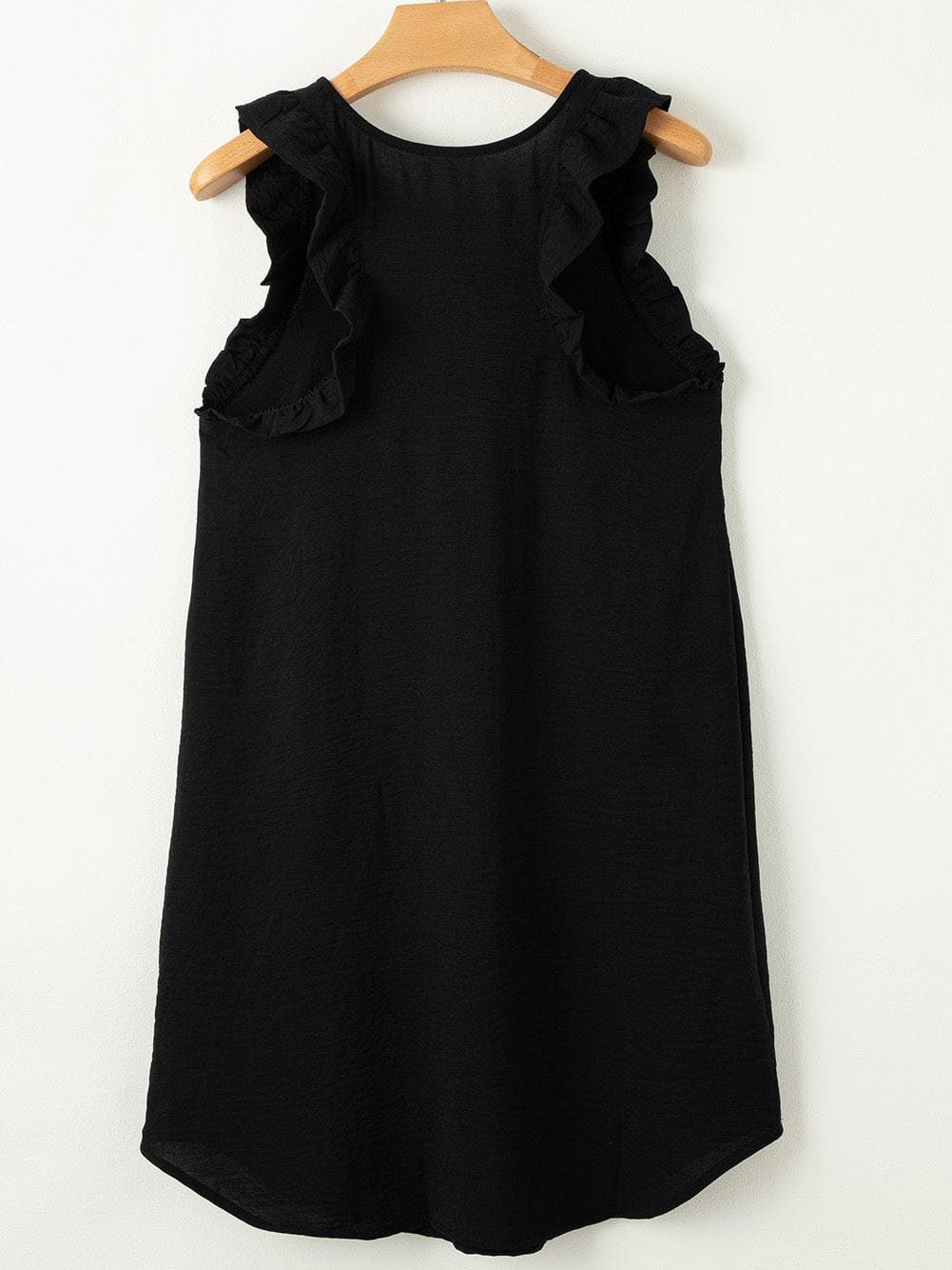 Chic Black Ruffled Sleeveless Mini Dress with Southern Belle Style