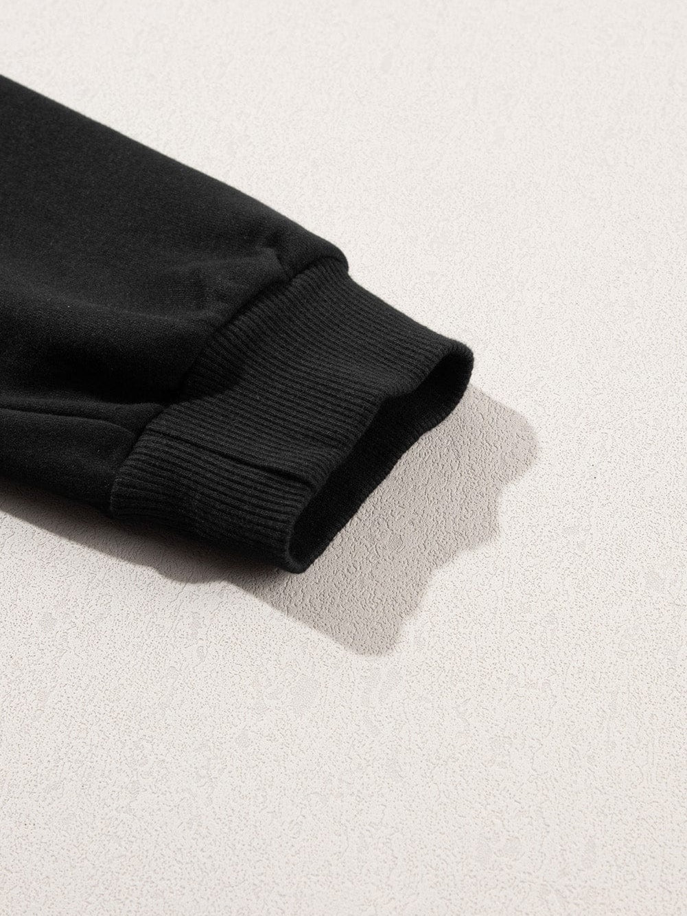 Chic Black Snap Buttoned Pullover with Side Splits