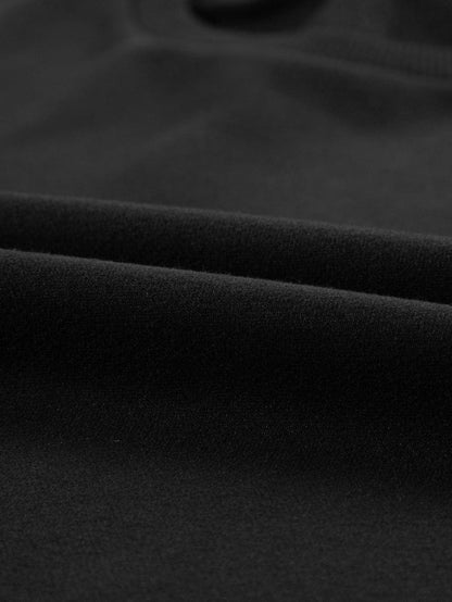 Chic Black Snap Buttoned Pullover with Side Splits