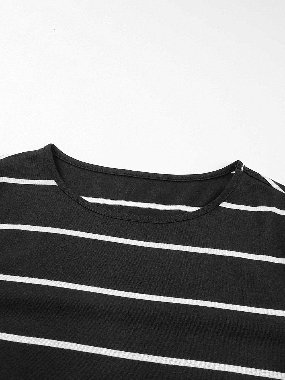 Chic Black Stripe Split Maxi Dress