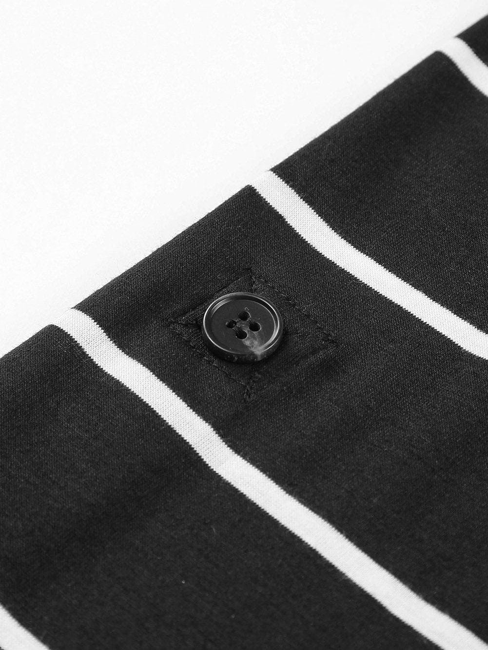 Chic Black Stripe Split Maxi Dress