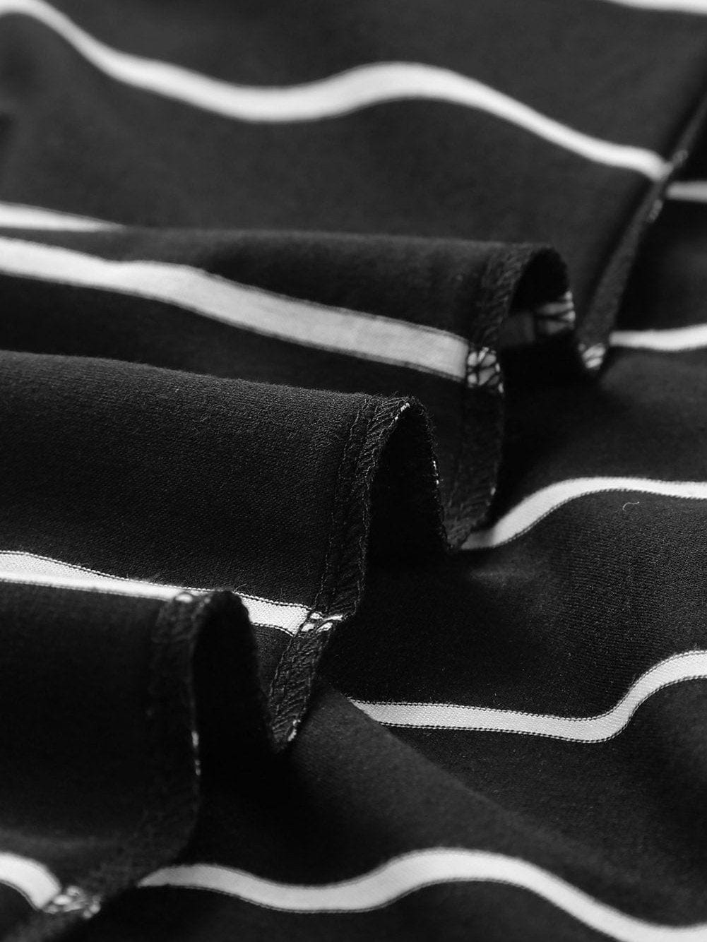 Chic Black Stripe Split Maxi Dress