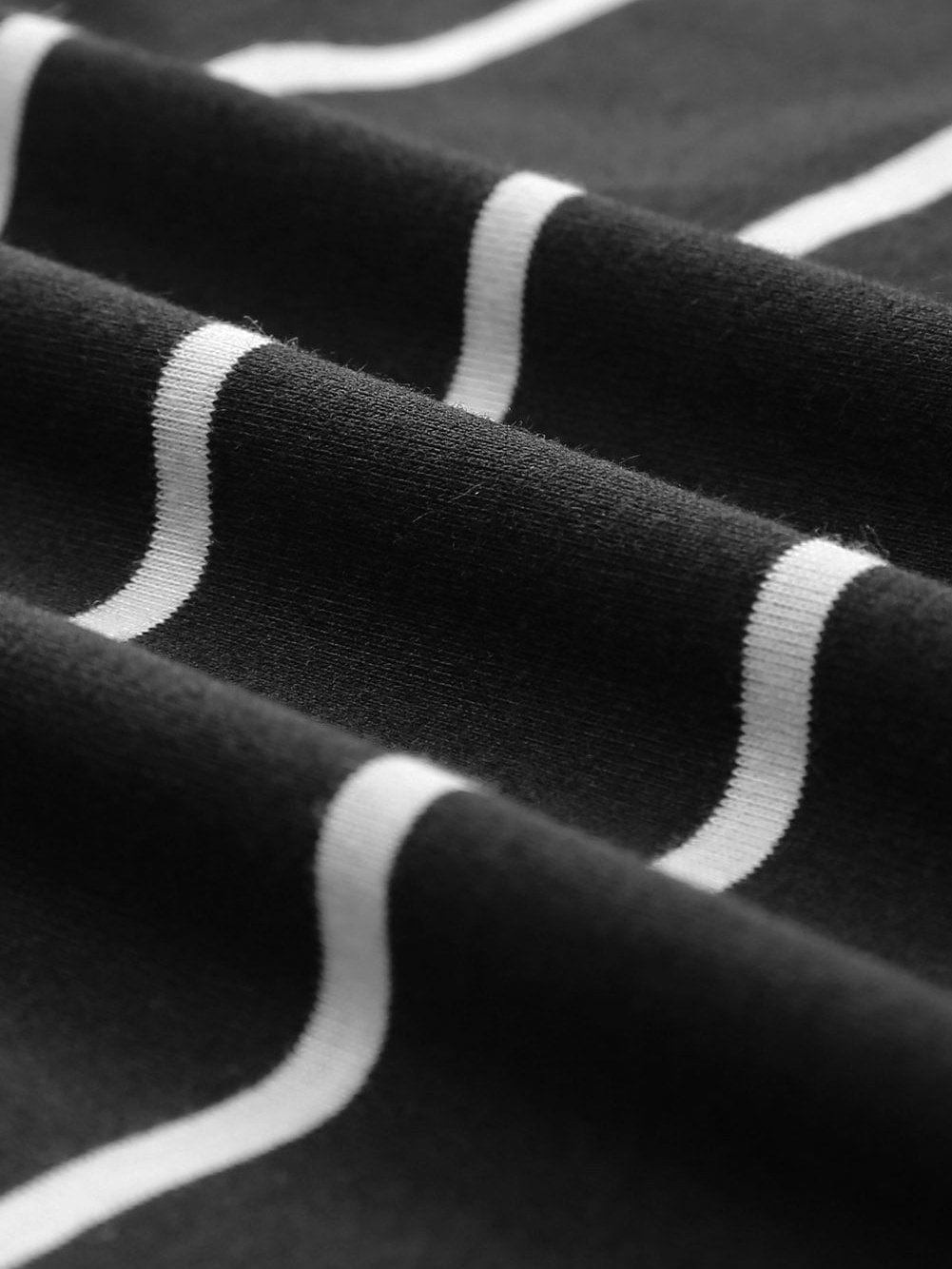 Chic Black Stripe Split Maxi Dress