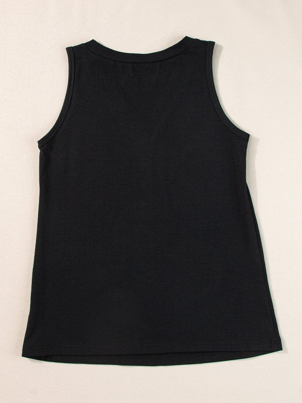 Chic Black V Neck Sleeveless Tank Top with Patched Pocket