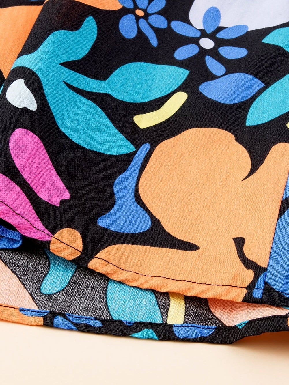 Chic Blue Floral Boho Dress