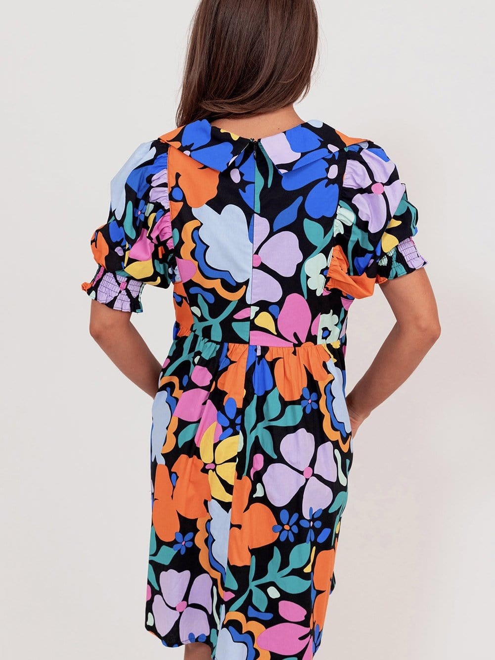 Chic Blue Floral Boho Dress