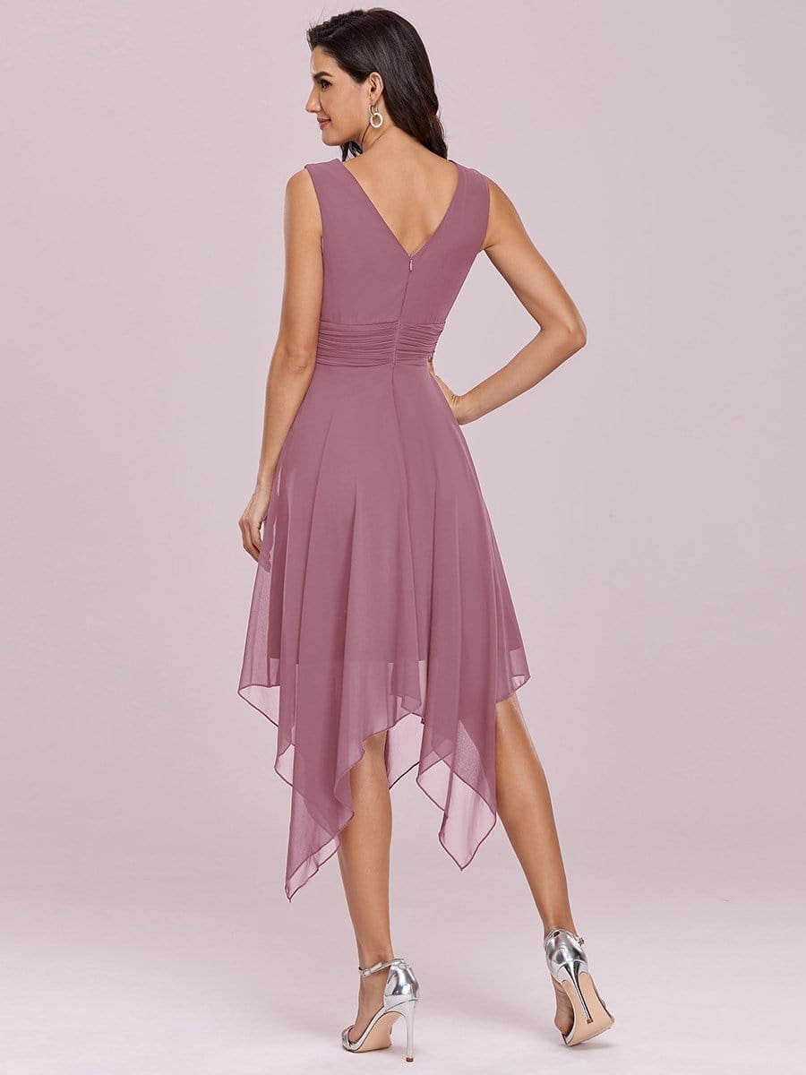 Chic Chiffon Bridesmaid Dress with Unique Asymmetrical Hem