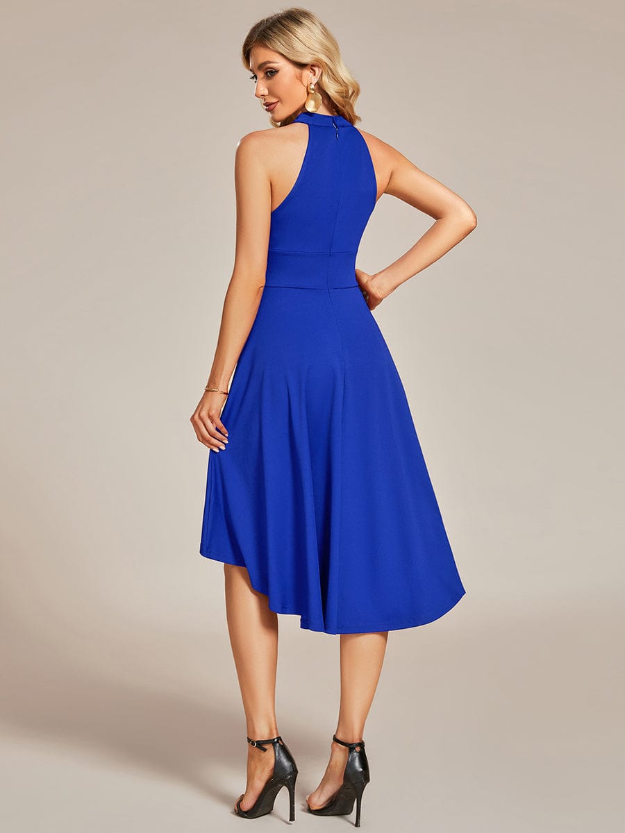 Chic Halterneck Knee-Length Wedding Guest Dress